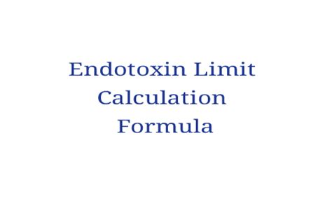 usp endotoxin limits|how to calculate endotoxin limit.